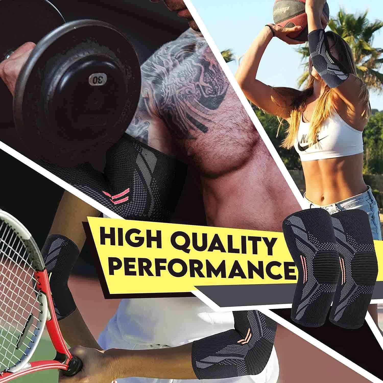 serveuttam serveuttam Nylon Elbow Support For Gym (1 Pc) - Elbow Brace For Men Women Workout | Elbow Compression Sleeves For Tendonitis Pain Relief, Tennis, Volleyball, Cricket - Elbow Pain (Robotic Red, M)