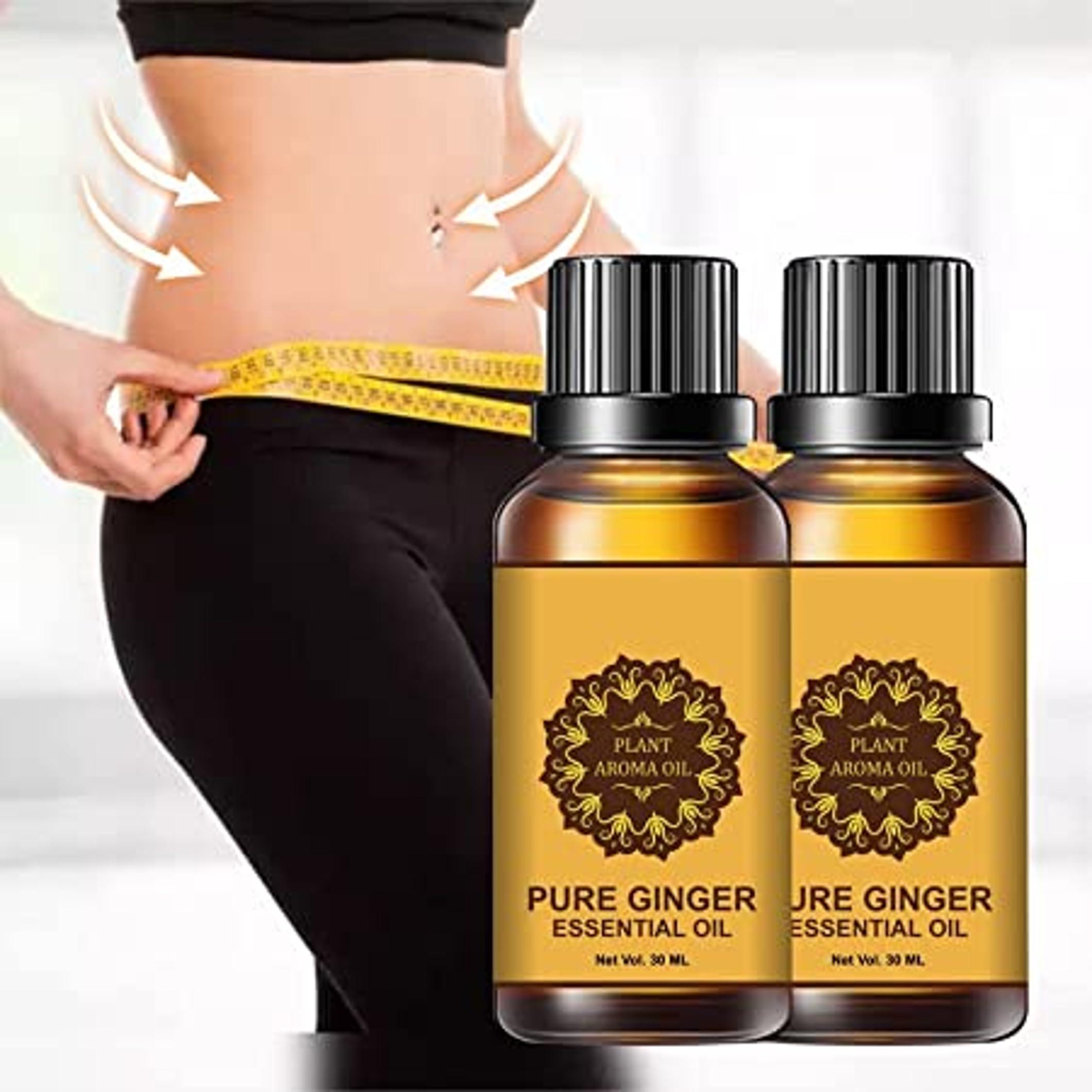 PRATHAM Belly Drainage Ginger Oil,Tummy Ginger Drainage Massage Ginger Oil,Ginger Massage Oil for Lymphatic Drainage - 30ml (Pack of 2)