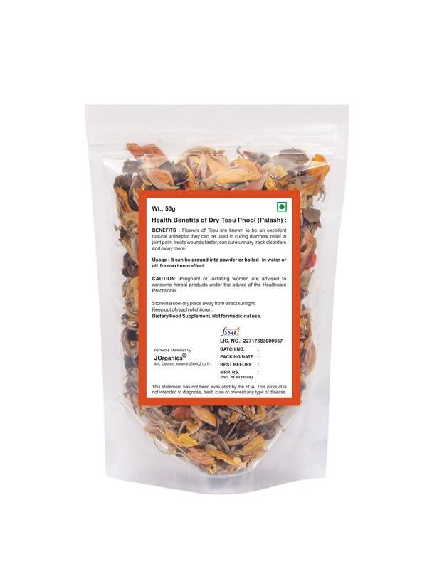 J Organics J Organics Dry Tesu k Phool | Palash | Dhak Ka Phool | Butea Monosperma | Pack Of 50g