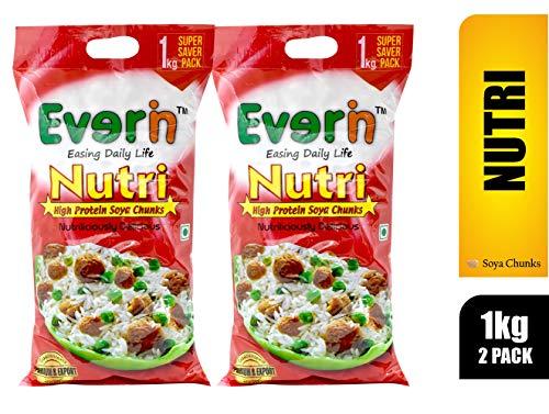 Everin Everin Nutri High Protein and Healthy Gluten Free SOYA Chunks Combo Pack of 2 (1kg Each)