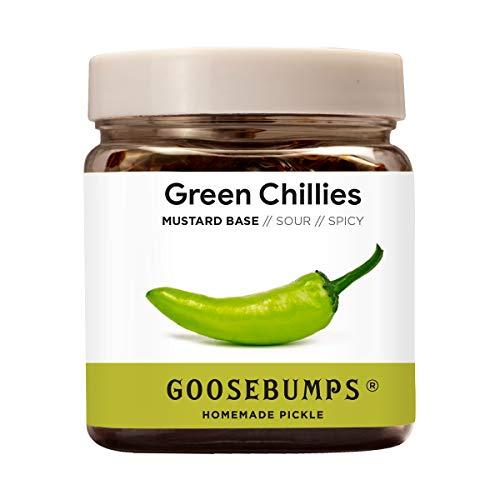 GOOSEBUMPS Goosebumps Homemade Green Chilli / Hari Mirch Pickle / Aachar, Preservative Free, 250g