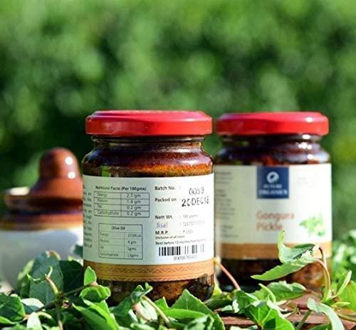 FUTURE ORGANICS –Eat Oragnic! Be Organic!! Future Organics Premium Gongura Andhra Pickle - 160 Grams | 100% Fresh Andhra Special, Traditional Achar with Homemade Taste & Pure Natural Healthy Ingredients