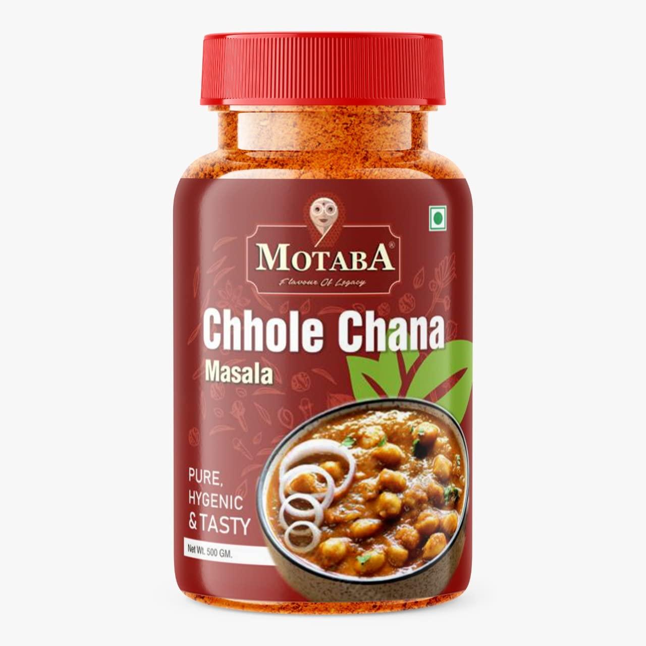 MOTABA Motaba Chatpata Chhola Chana Masala| Fresh & Special Chana (Chhole) Masala Powder | Easy to Cook | Spice Mix (500gms, Pack of 1)