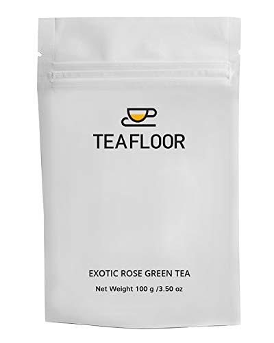 TEAFLOOR Teafloor Green Tea - Floral Sweetness | Exotic Rose Green Tea | Tea Weight : 100g /3.5 oz (50 Cups)
