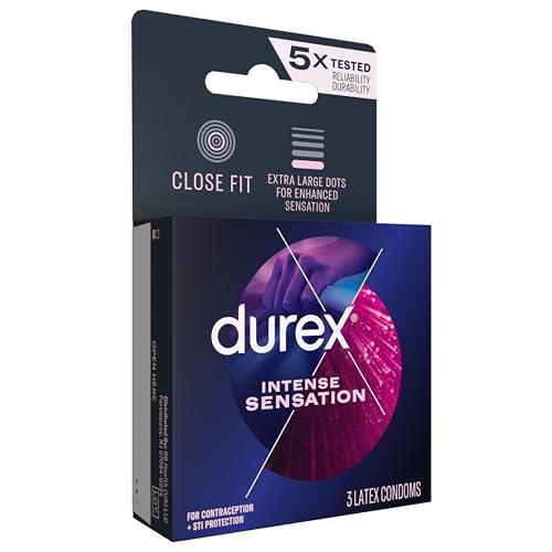 Durex Durex Intense Sensation Extra Large Dots Ultra Fine Lubricated Latex Condoms, 3 Count