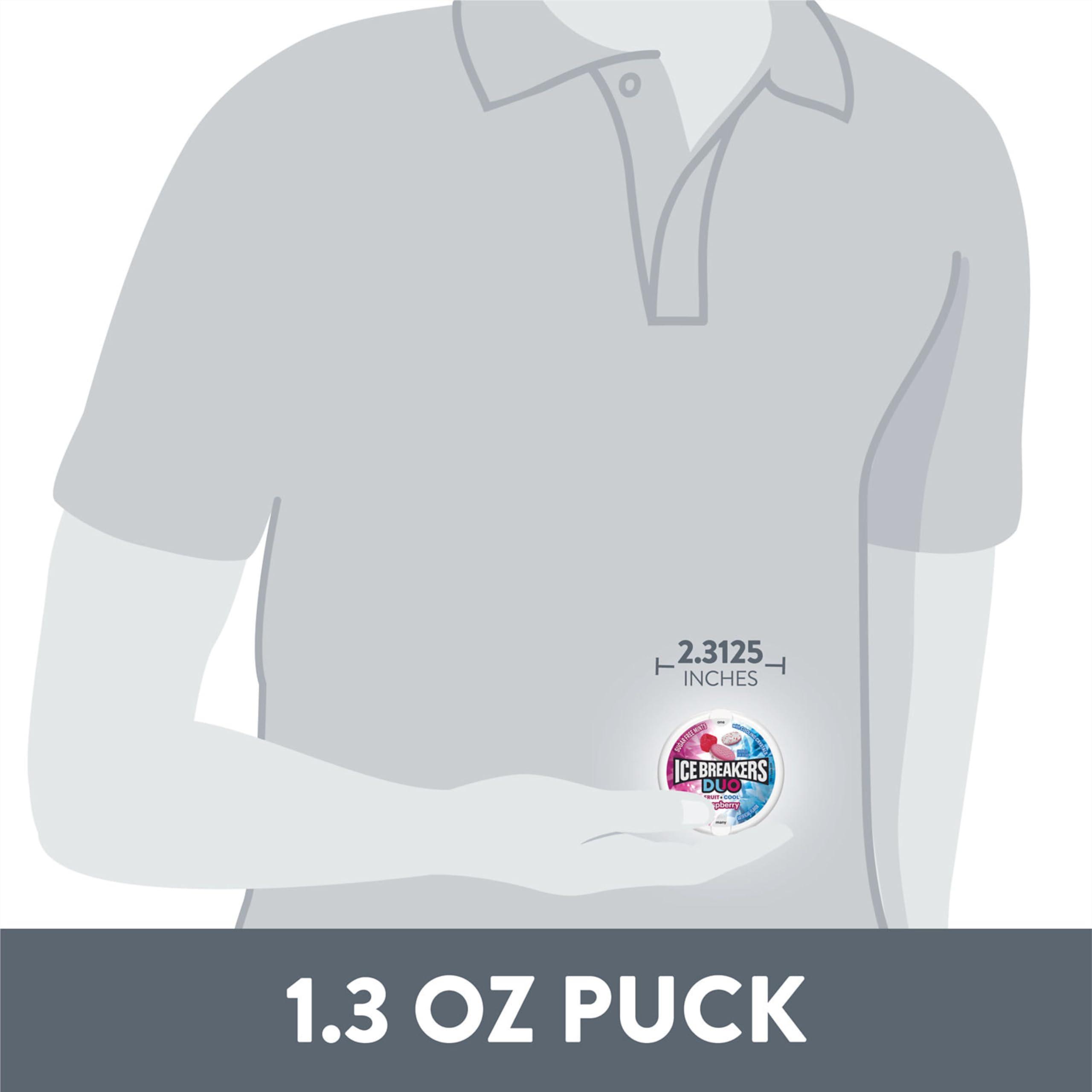 Ice Breakers Ice Breakers Duo Fruit + Cool Mints, Raspberry, 36 G, 8 Pack, Pink & White, (72336), 294 Gm