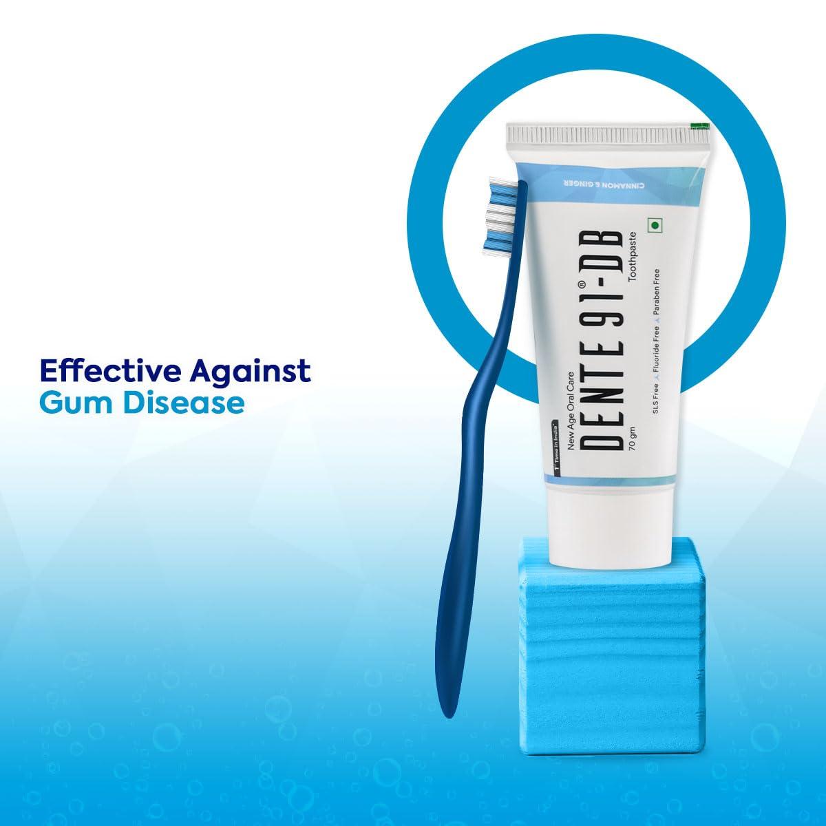 DENTE91 Dente91 DB Toothpaste| Sensitivity Relief | Repairs Cavities | Fights Gum Disease | Reduces Bad Breath | Strengthens Enamel | SLS free | Fluoride free | Paraben free, Pack of 1, 70g