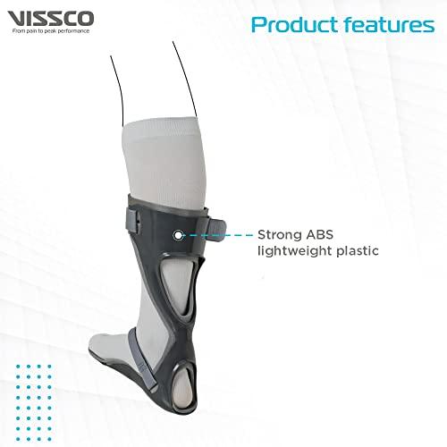 Vissco Vissco Ankle Support Adjustable Foot Drop Splint for patients suffering from Foot Drop, Prevents Axial Rotation of The Leg And Foot (Left Leg) - Small (Grey)