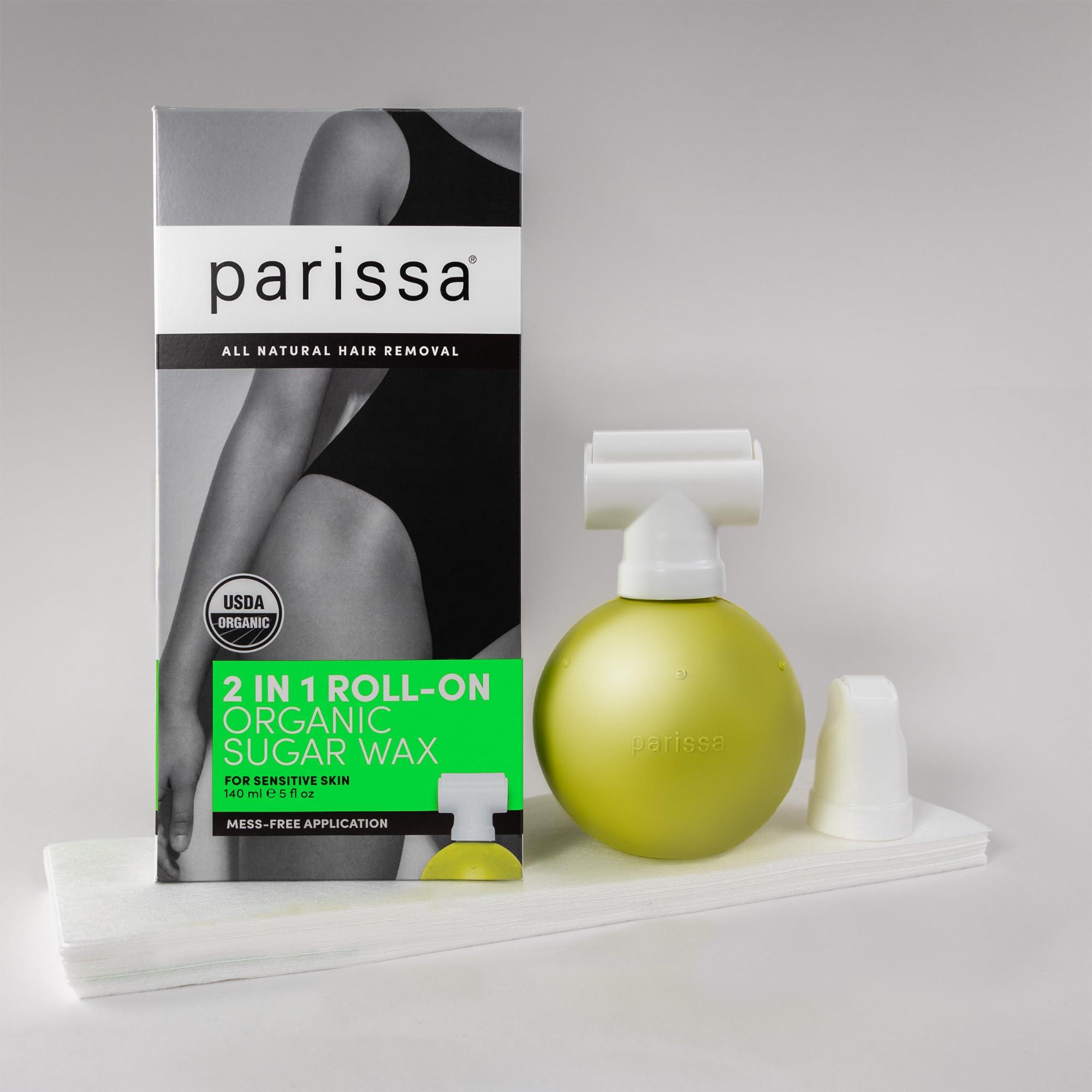 Parissa Parissa Premium Organic Roll-On Sugar Wax Kit for At-Home Waxing, 100% Natural, Sensitive Skin, Gentle & Washable Formula | Made In CANADA