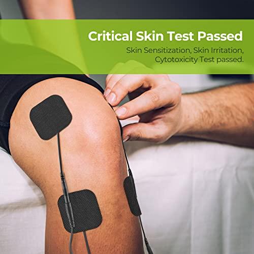 AUVON AUVON TENS Unit Pads 2X2 20 Pcs, 3rd Gen Latex-Free Replacement Pads Electrode Patches with Upgraded Self-Stick Performance and Non-Irritating Design for Electrotherapy (Black)