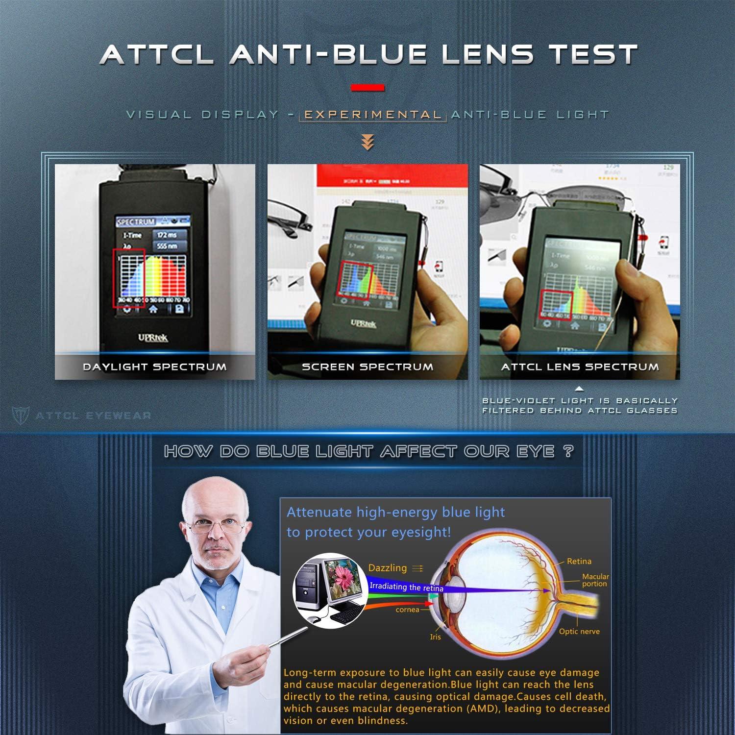 ATTCL ATTCL Unisex Blue Light Blocking Glasses Women Men TR90 Frame Computer Gaming Glasses BL6688 Black