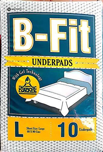 Nobel Hygiene B-FIT Underpads with Gel Technology, Large Size- 60 * 90 cms - Pack of 10