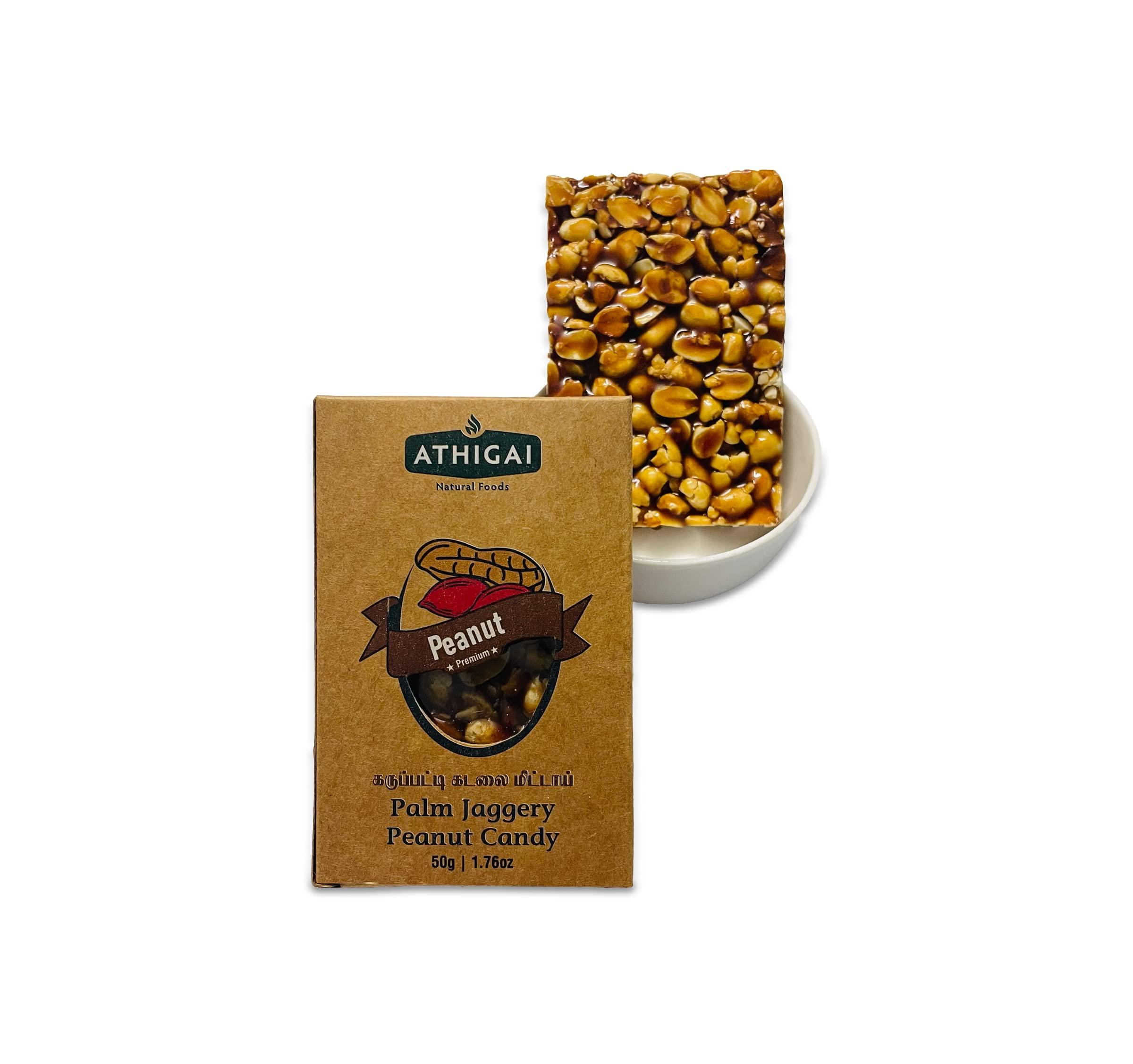 Athigai Natural Foods Karuppatti Kadalai Mittai - 50 G Pack of 5