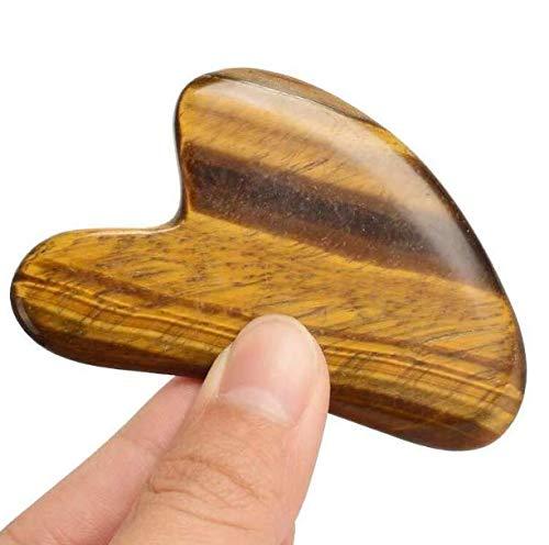 KANHA HANDICRAFT KANHA HANDICRAFT's (MT36) natural tiger eye stone gua sha tool for facial skincare and body,anti-aging,anti-wrinkles,beauty therapy,spa treatment
