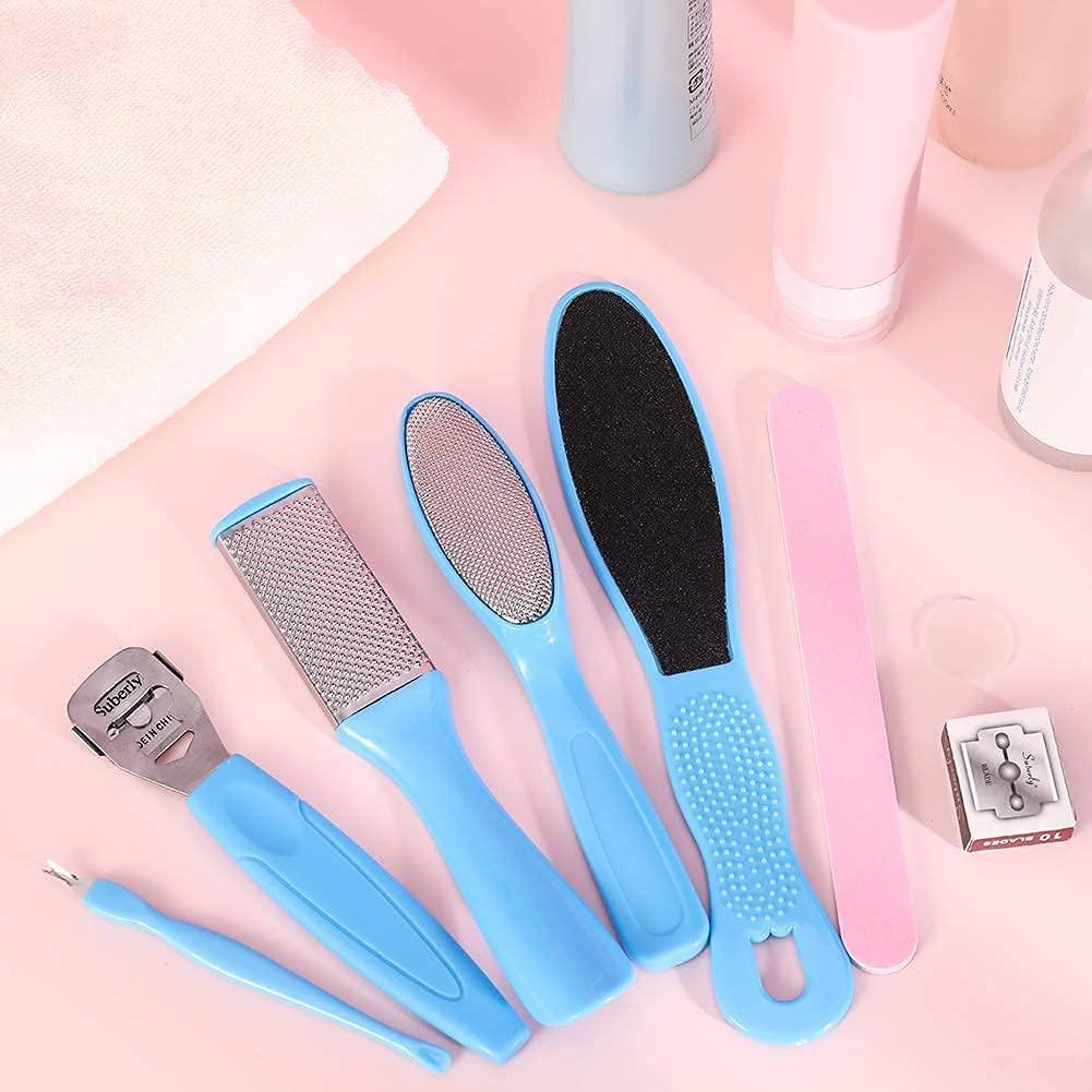FOZZBY Pedicure Tools for Feet - 8 in 1 Pedicure Kit | Foot Scrubber for Dead Skin, Callus Remover, Foot Scraper, Foot File, Pitchfork, Filer for Nail Repair - 1 Set