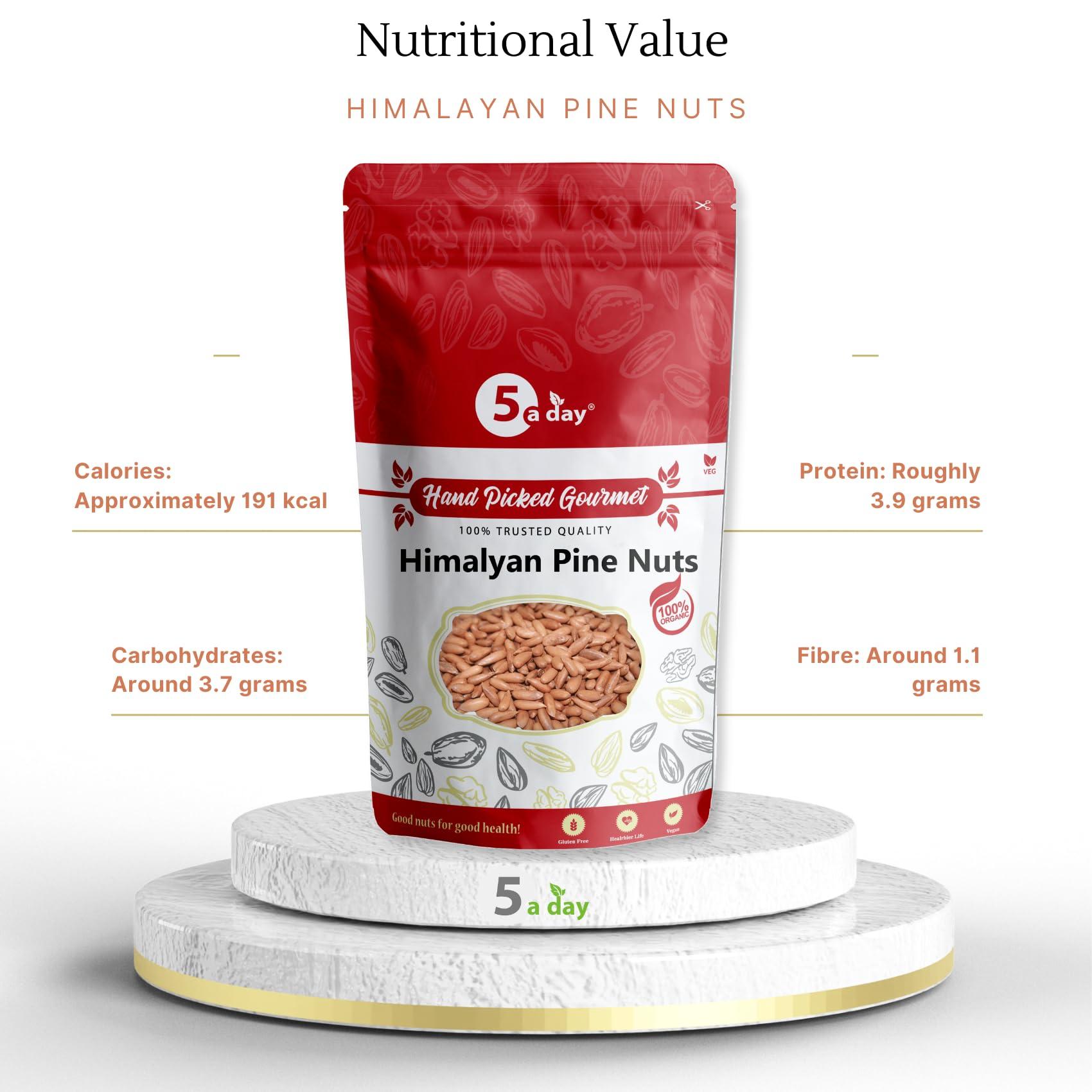 5 A Day 5 A Day Himalayan Pine Nuts | Chilgoza Pine 250g | Pine Nuts With shell | Chilgoza Giri | Chilgoza Seeds | Pine Seeds Jumbo Size | Pure Dry Fruits