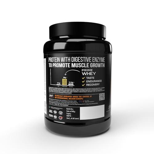 QNT QNT Prime Whey Protein Powder | Coffee, 1Kg | Triple Blend of Whey Protein Isolate, Concentrate & hydrolysate | 25g Whey Protein for Muscle Building | 5.8g BCAA for Muscle Recovery