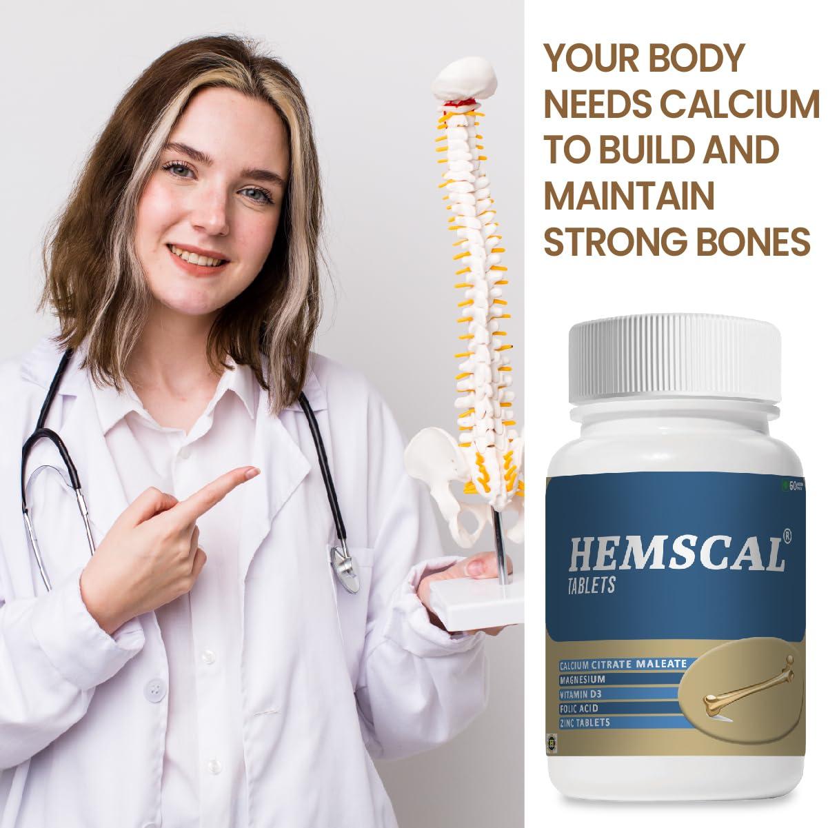 Hemscal Hemscal Calcium Citrate Maleate, Magnesium, Vitamin D3, Folic Acid, Zinc Tablets