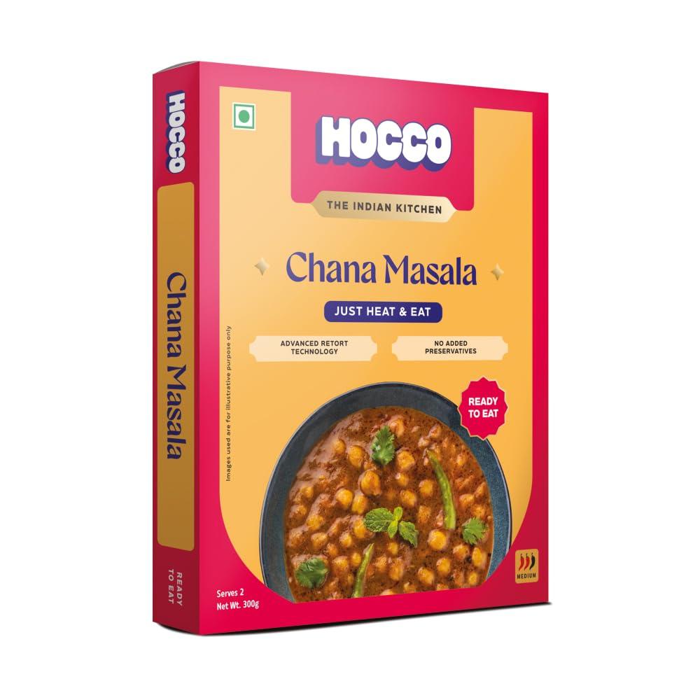 HOCCO HOCCO Chana Masala Sabji Ready to Eat Pack of 6 | Just Heat and Eat |Ready Indian food | No Added Preservative and Colours |Meal Ready in 5 Minutes_Serves 2 (300gm)