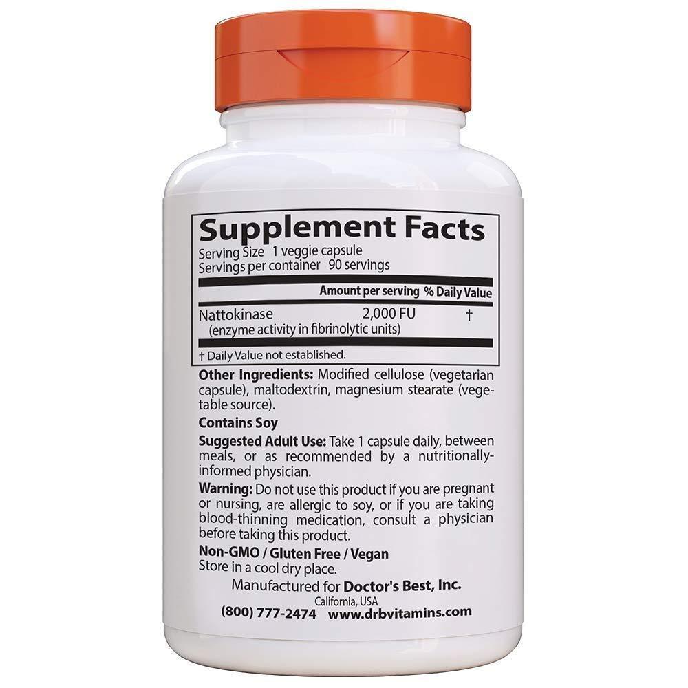 Doctor's BEST Doctor's Best Nattokinase 2,000 Fus 90 Veggie Caps