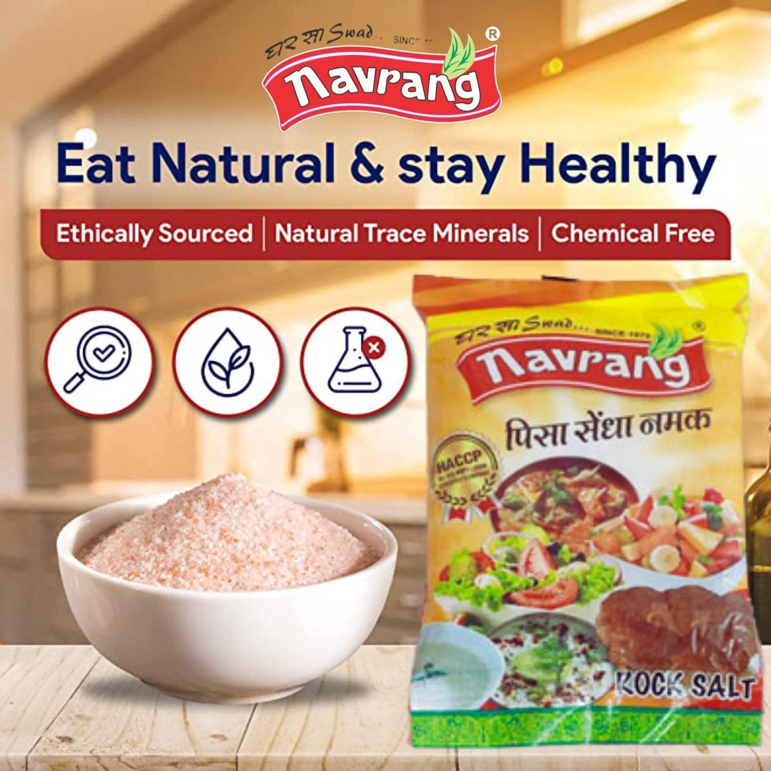 navrang Navrang Natural Rock Salt 500gm Sendha Namal Goodness of Minerals, Burst of Flavours |sendha Namak with Natural Trace Minerals Use for Raita, Chaats and Salads