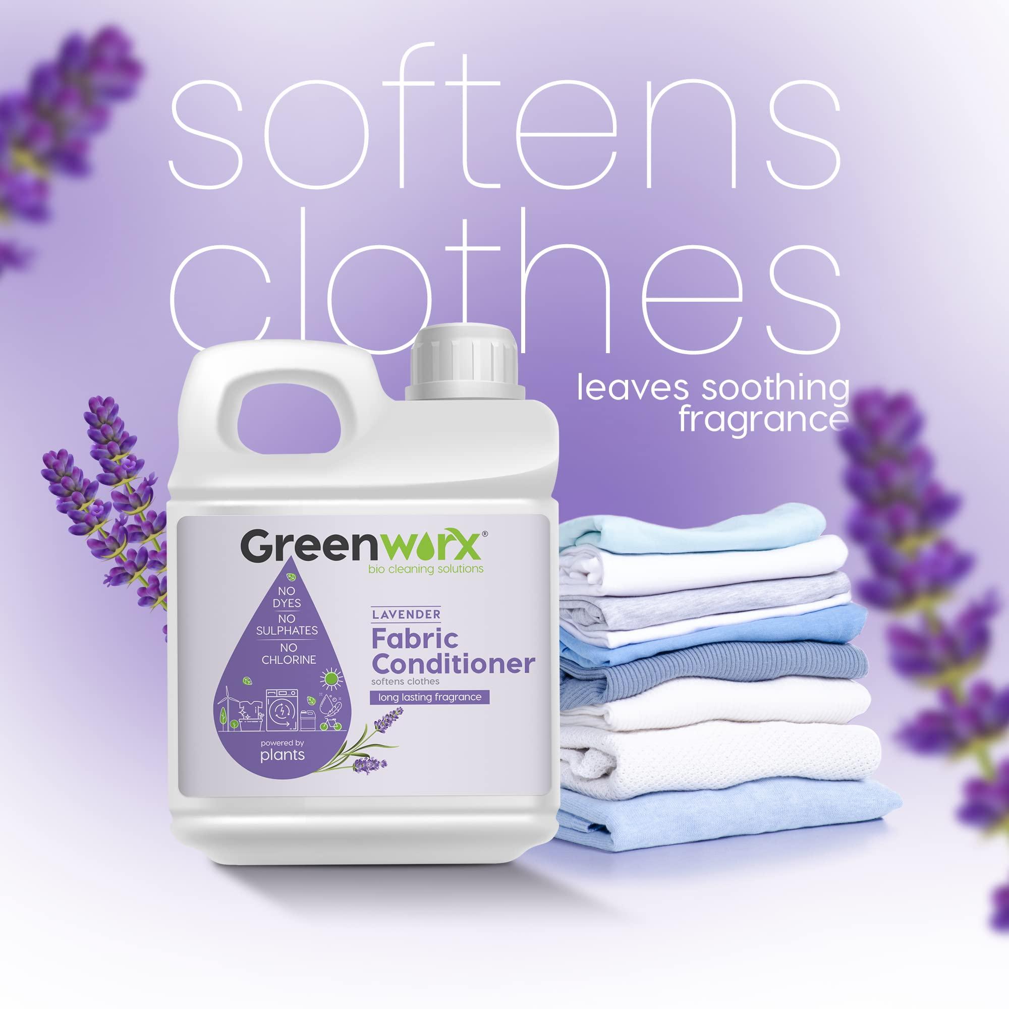 Greenworx Greenworx Natural Fabric Conditioner & Fabric Softner -5 Ltr I Lavender With Mint Fragrance Top Load & Front Load Washing Machine| Skin Safe, Baby Safe & Pet-Friendly, Liquid