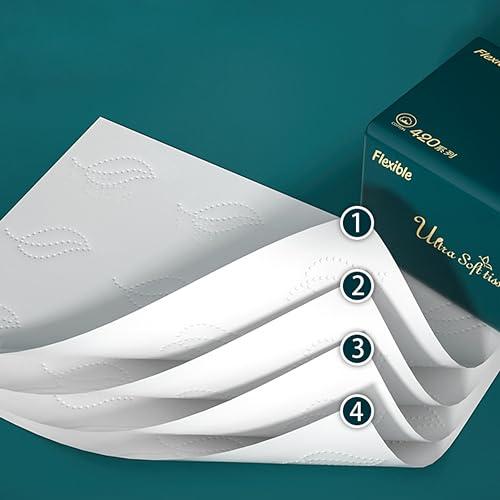 Orange Paper Orange Paper 4 Ply bamboo pulp Facial Tissue Soft Pack, Car Tissue Refill, Disposable Facial Tissues, Face Towel, Tissues Travel Size Pack for Car, 70 Pulls per pack (4 PLY - Pack of 3)