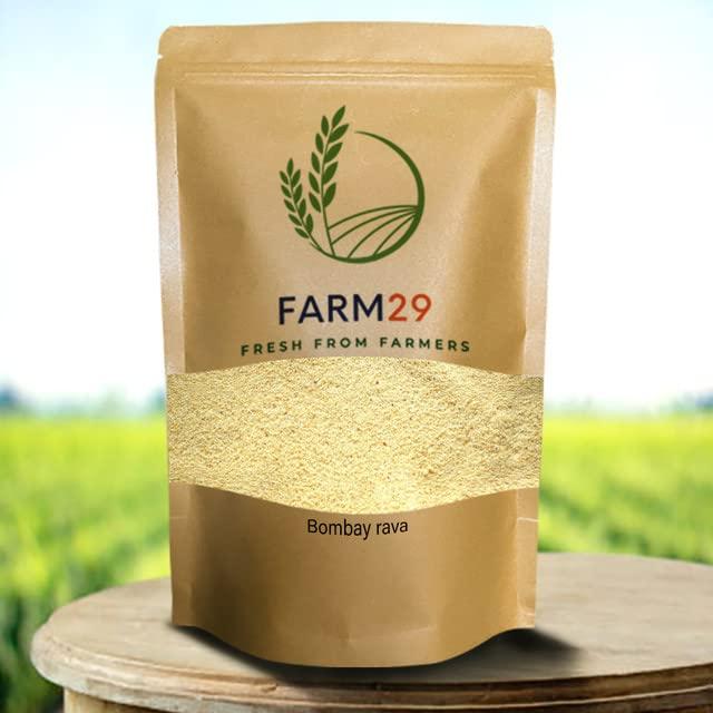 FARM 29 Farm 29 | Nutritious Bombay Rava for Cooking - High Fiber, Protein Rich, and Low Glycemic Index - Perfect for Upma, Kheer, and Idli - 1 kg Pack