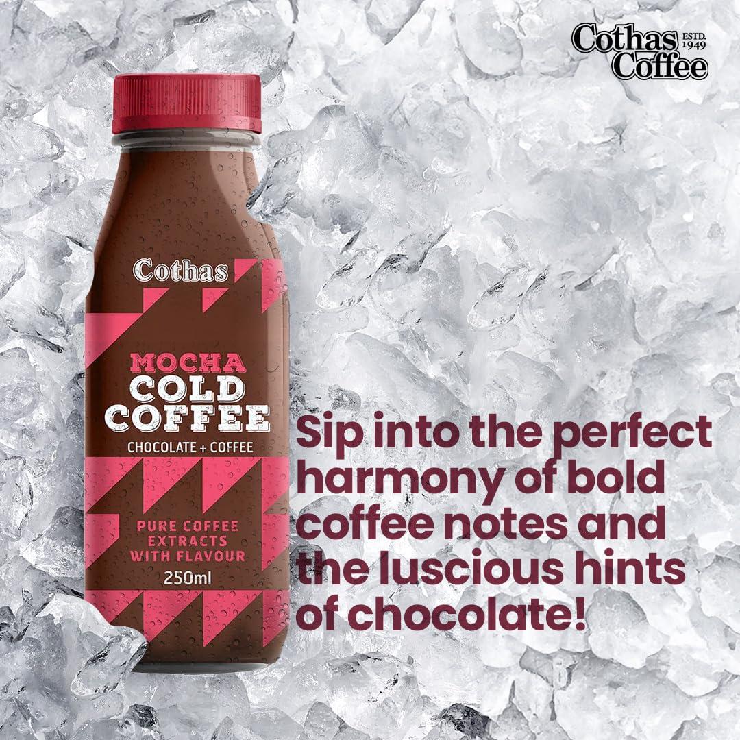 Cothas Cothas Mocha Cold Coffee, Pure and Authentic Coffee Extracts with Chocolate and Real-Toned Milk, Best served Cold, Ideal Choice for Coffee Connoisseurs, Pack of 6 (250ml each)