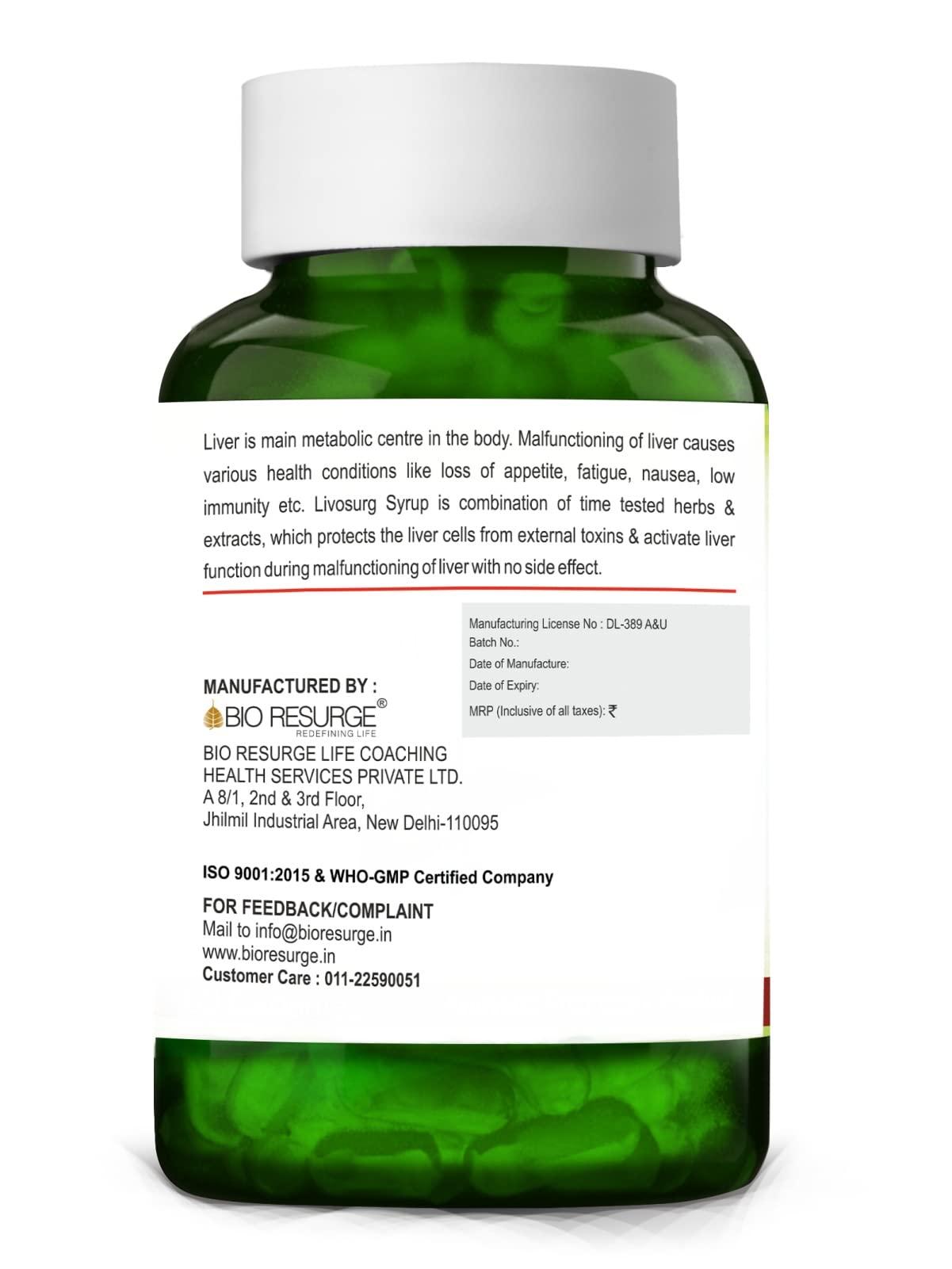 BIO RESURGE LIFE Bio Resurge Liver Detox Milk Thristle tablet for men & Women | Liver Support Ayurvedic Medicine | Fatty liver (Capsule)