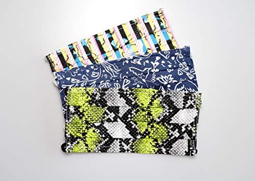 Bags of Ethics Bags of Ethics Great British Designer Face Mask, 3 Washable Face Masks and 2 Protective Pouches, Pack of 3 (Julien Macdonald, Rixo, Liam Hodges)