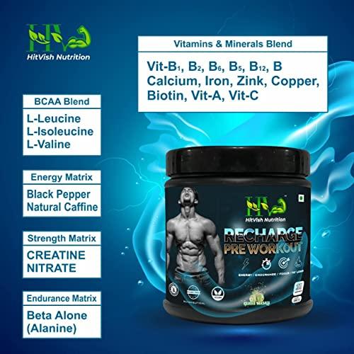 HitVish Nutrition HitVish Nutrition Pre-Workout Supplement (31 Servings, Watermelon Flavour) | Pre Workout Supplement For Men & Women , Creatine, Taurine For Performance & Energy Boost 250 gm , 31 Servings
