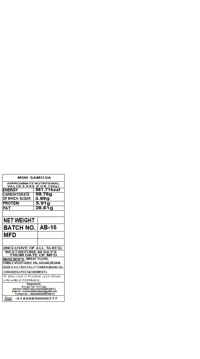 GENERIC Anuvan Feel The Utsav Ready to Eat Super Tasty Mini Dry samosa, BEST Homemade Small Moong Daal Samose | Indian Namkeen Nashta 400G