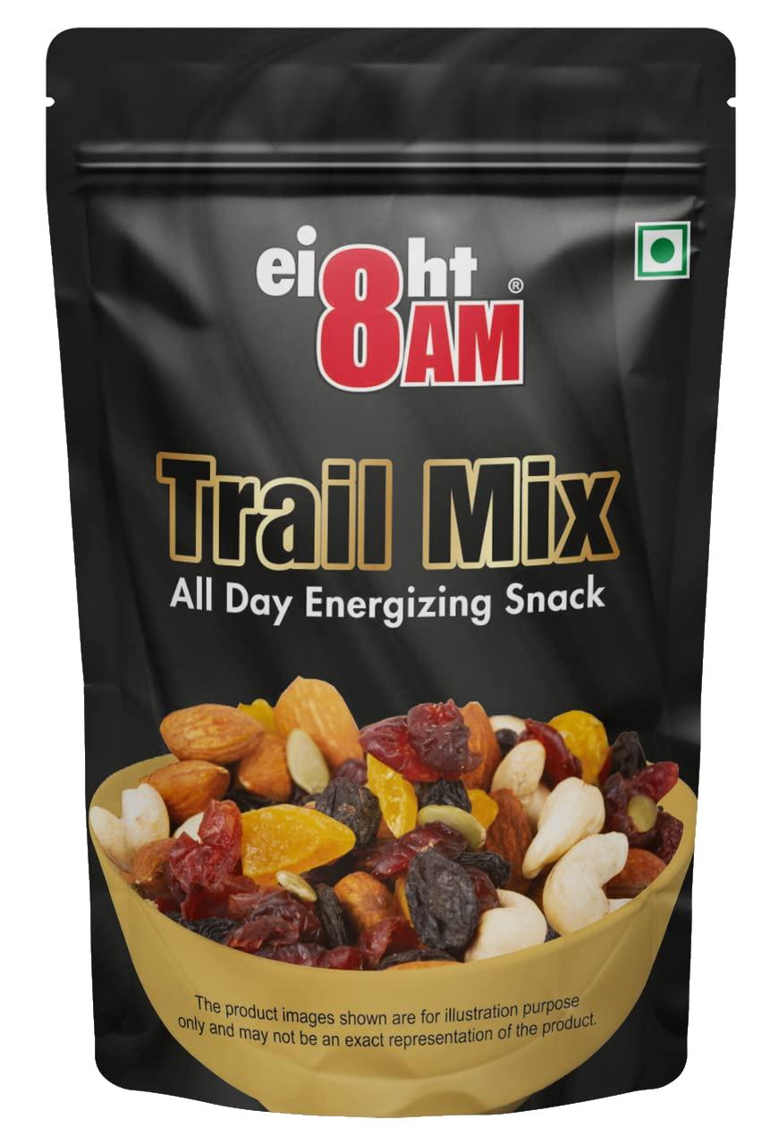 8AM 8AM Trail Mix Dry Fruits & Nuts, 200gm | Made with Nutritious Ingredient Cranberries, Roasted Cashew, Almonds, Raisin, Pumpkin Seeds | Healthy and Tasty Snack, Rich Source of Zinc, Potassium and Iron