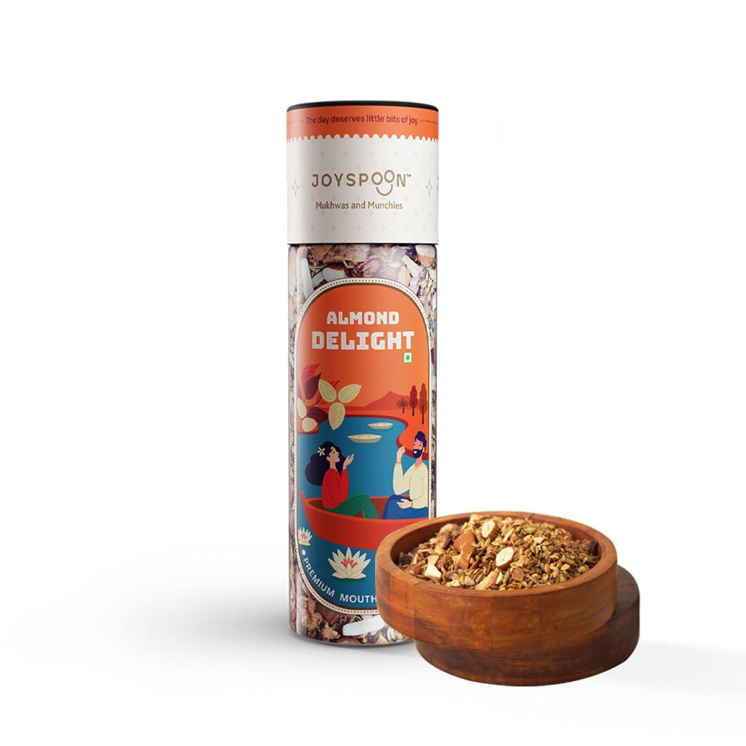 JOY SPOON JOY SPOON Joyspoon Mukhwas Mouth Fresheners (100Gm) | Dry Fruit And Seed Mix Sugar-Free Snacks | Trail Mix | Traditional Mouth Freshner | Almond Delight (Jar)
