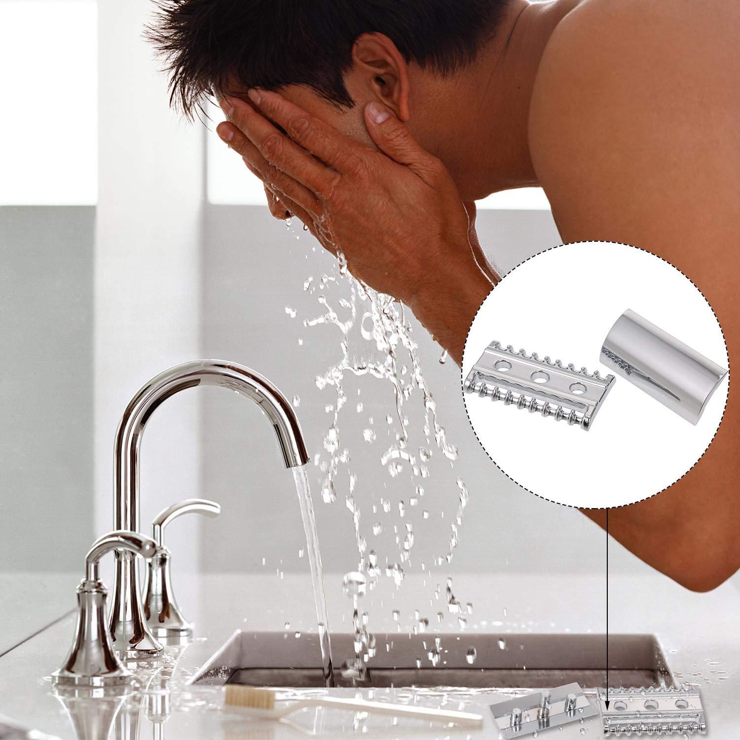 Honeytecs Honeytecs Double Edge Safety Razor Stainless Steel Open Comb Head Men Safety Razor Head Beard Shaving Tool for Barber Male Home Use