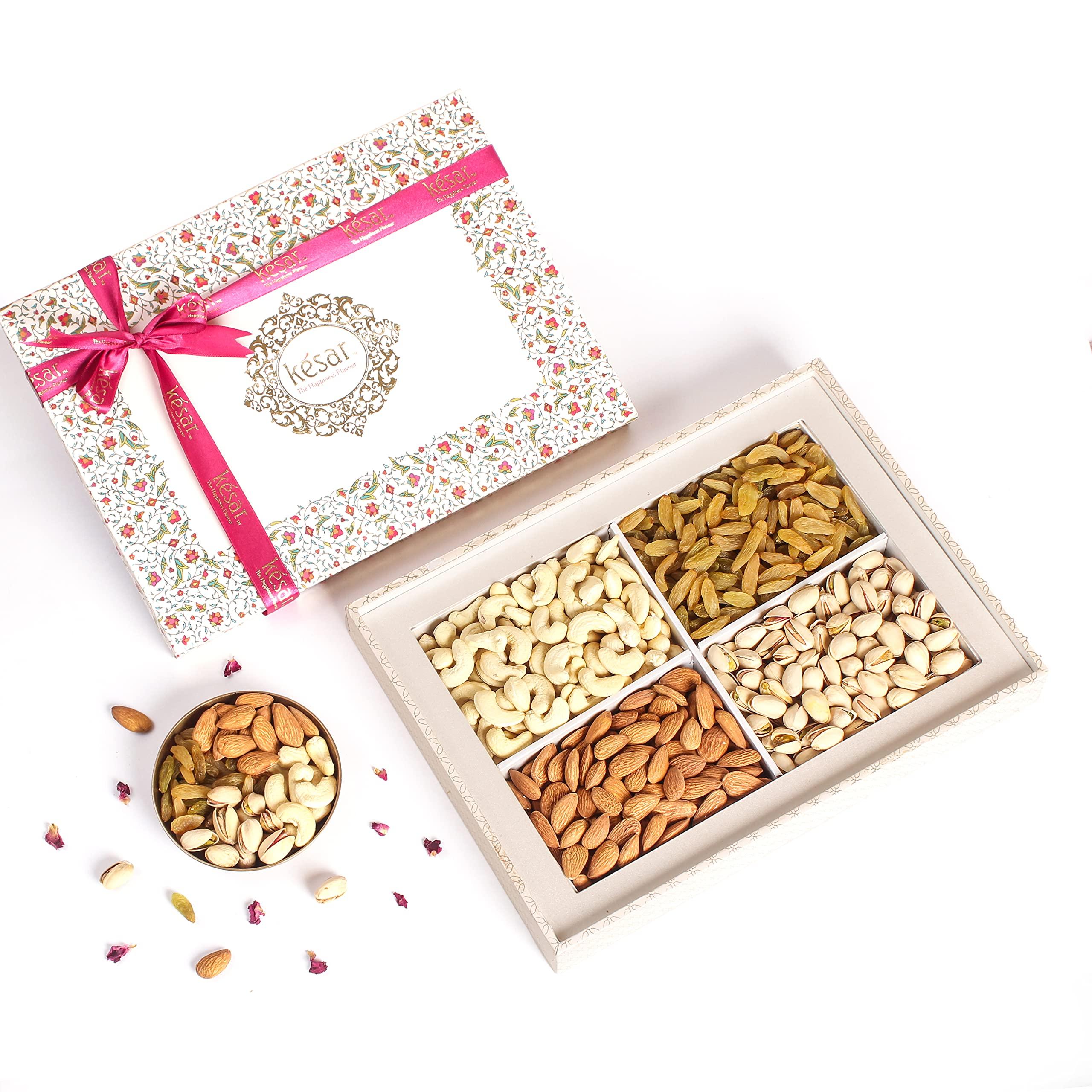 Dessert Drama Dessert Drama Permium Dry Fruits Gift Box with Almonds, Cashews, Raisins, Pistachio (150g Each) Rakhi For Rakhshabandhan Gifts Pack