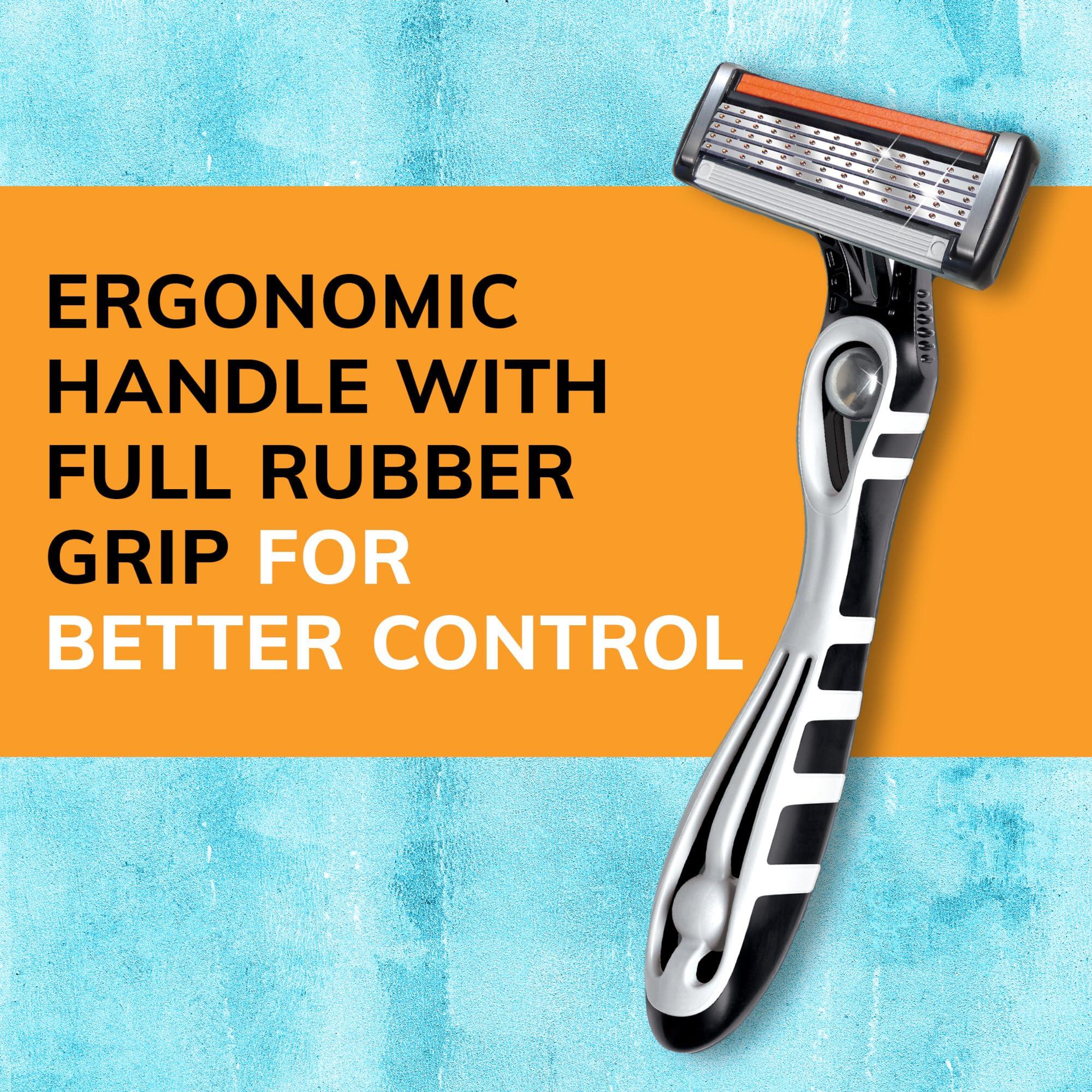 BIC BIC Flex 5 Disposable Razors for Men, Sensitive Skin Razor For a Smooth and Close Shave, Portable Razors with 5 Blades, 4-Pack Disposable Razor Set