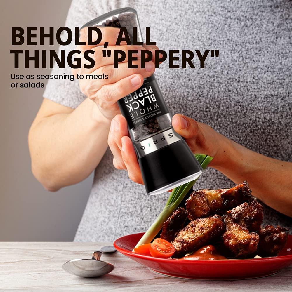 S P R I G Sprig World’s Finest Black Pepper | Tellicherry Black Peppercorns | Black Pepper for Cooking,Seasoning & Finishing|No artificial flavors or colours |100% Natural |High Grade Pepper Grinder Mill,100g