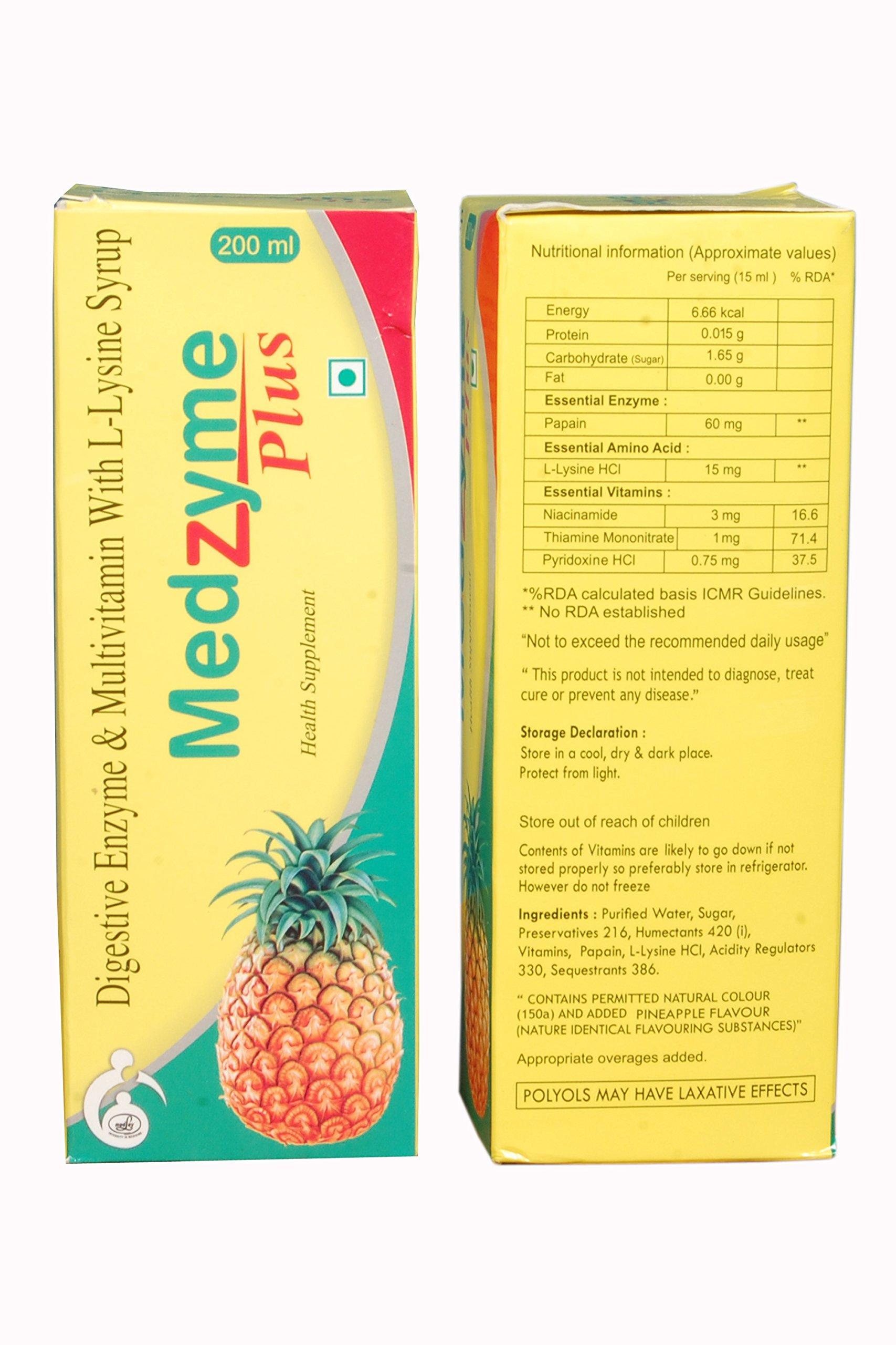 Medzyme MEDZYME PLUS 200 ML SYRUP - PACK OF 2