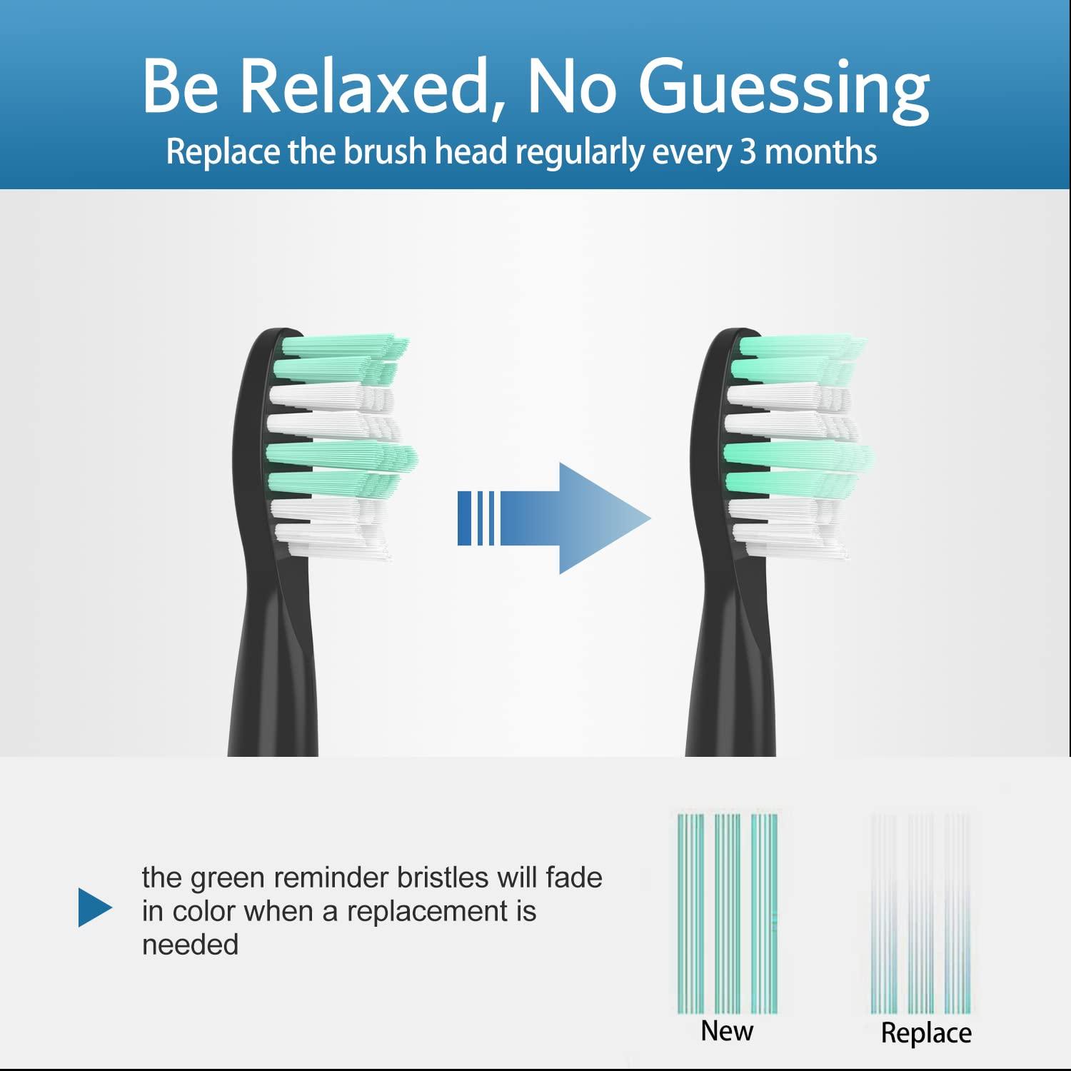 Senyum 8 Pack Electric Toothbrush Replacement Heads Compatible with Fairywill Electric Toothbrush Heads Handle FW-507/508/551/D1/D3/D7/D8/FW908/FW910/917/949/958/959/FW610/FW659/FW719