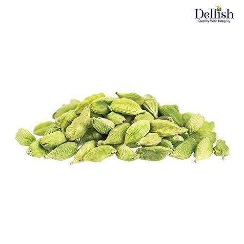 Dellish Dellish Green Cardamom 100g (Elaichi), 8mm Bold, Big Size, Whole Cardamom, 100% Natural, No Artificial Color