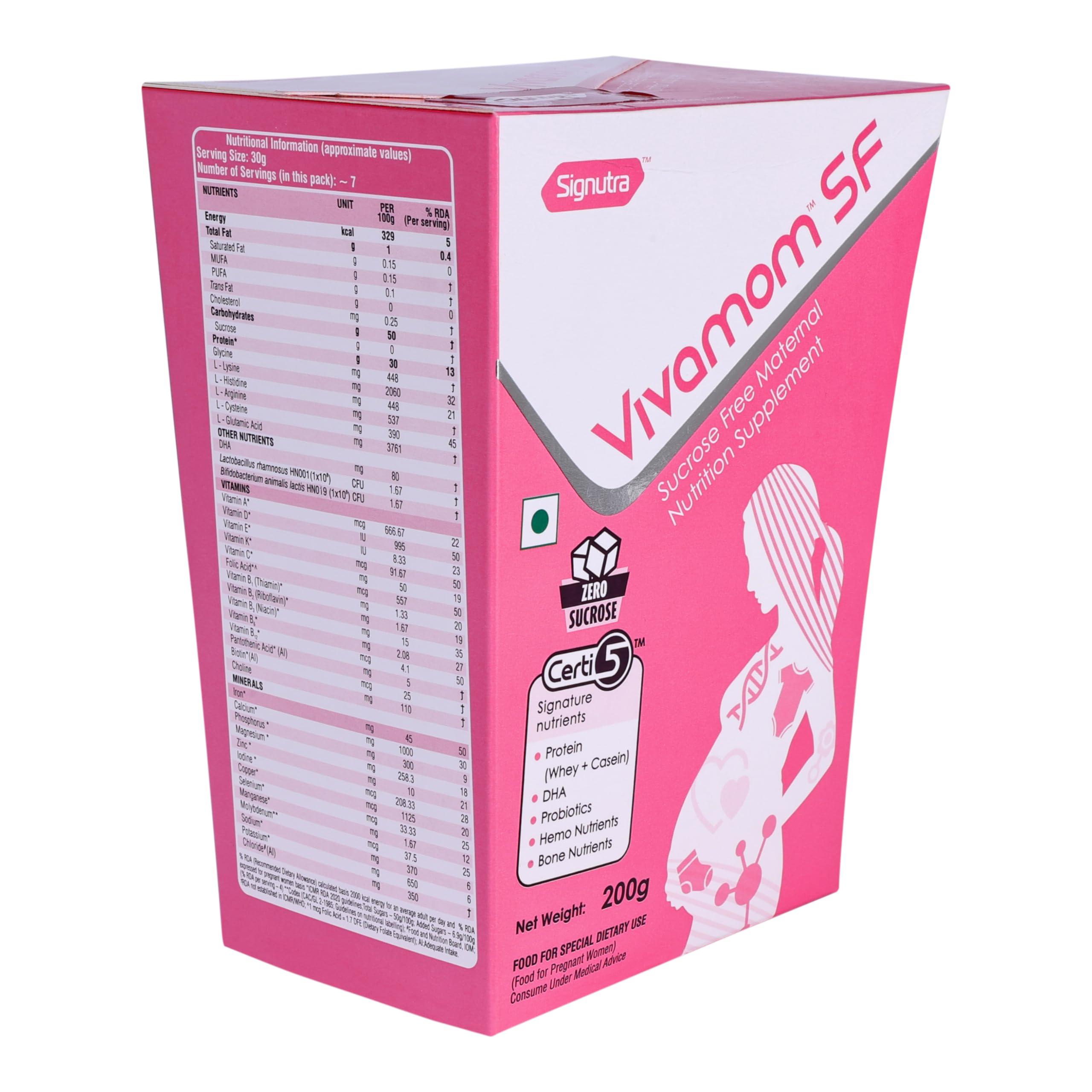 Vivamom Vivamom SF Sucrose Free Maternal Nutrition Supplement - 200g BIB (Vanilla)