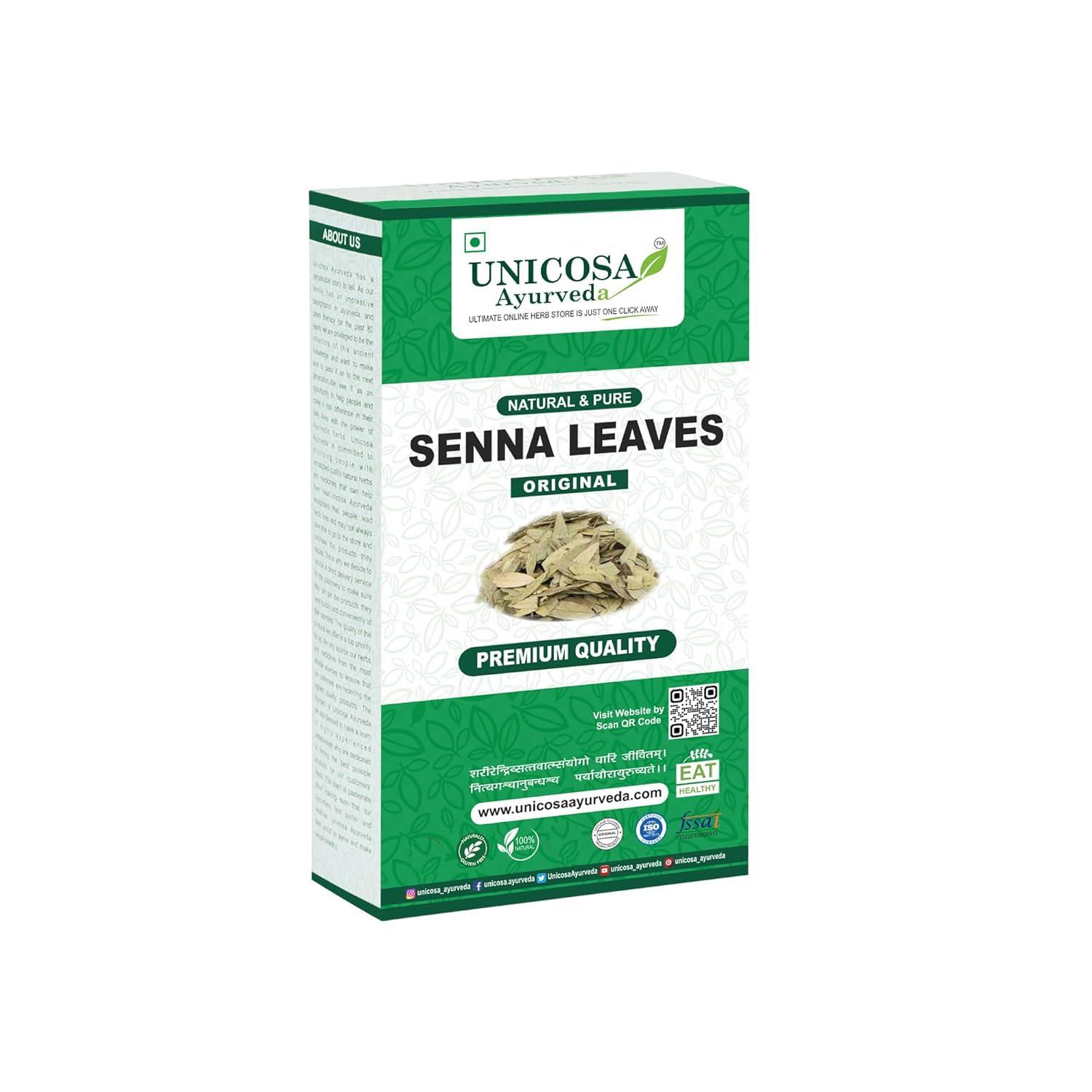 UNICOSA Ayurveda UNICOSA Ayurveda Natural Senna Leaf/Alexandrina/Cassia Angustifolia/Sonamukhi Patta/Sanay Patti, 400gm (200gm*2)