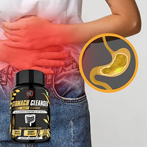 The Yoga Man Lab The Yoga Man Lab Stomach Cleanser Daily Cleanse - Natural Ayurvedic Colon Detox Probiotic Formula With Glucomannan & MCT Oil To Relieve Constipation, Manage Gut Health & Weight - 42 Capsules Pack