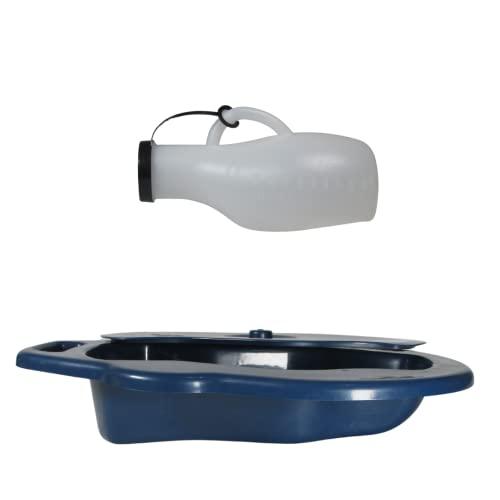 Scientific Indian Scientific Indian I Bed Pan with Lid for Male Female Elderly Patient I Urine Pot Collector I Hospital Grade Polypropylene (WIDE BED PAN + MALE URINAL)