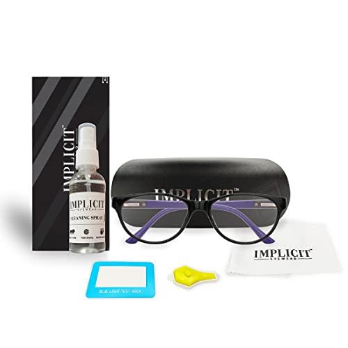 IMPLICIT IMPLICIT Computer Glasses Spectacles With Blue Cut for Women, Anti Glare Coating for Eye Protection & Anti Eyestrain