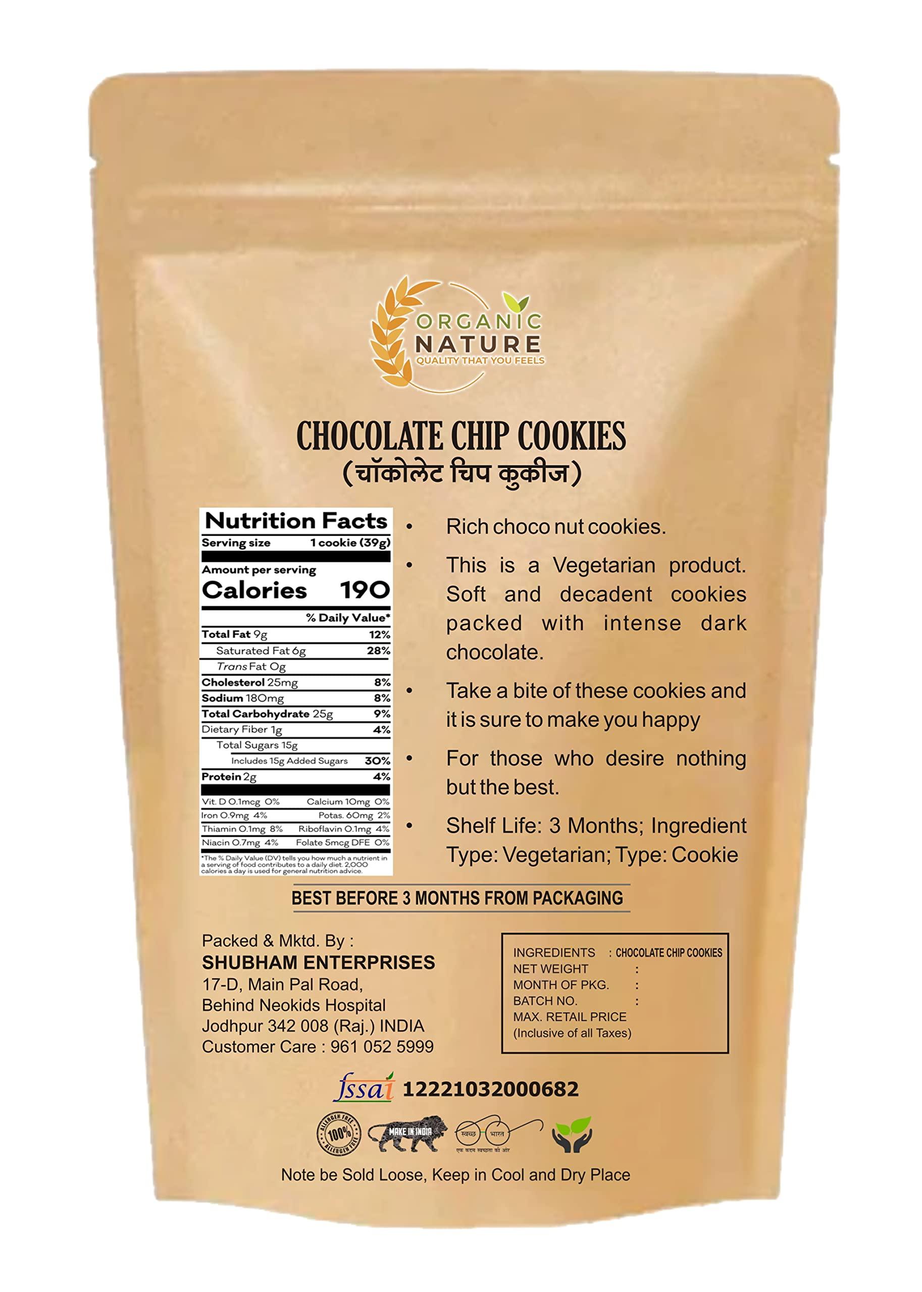ORGANIC NATURE ORGANIC NATURE Homemade Chocolate Chip Cookies biscuit (pack of 800 gram)