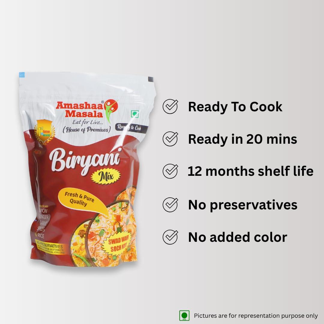 Amashaa Masala Eat for Live... Amashaa Masala Eat for Live... Biryani Mix - 480Gm | Best Premix | Ready To Cook Biryani| Ready To Cook Biryani Mix | Biryani