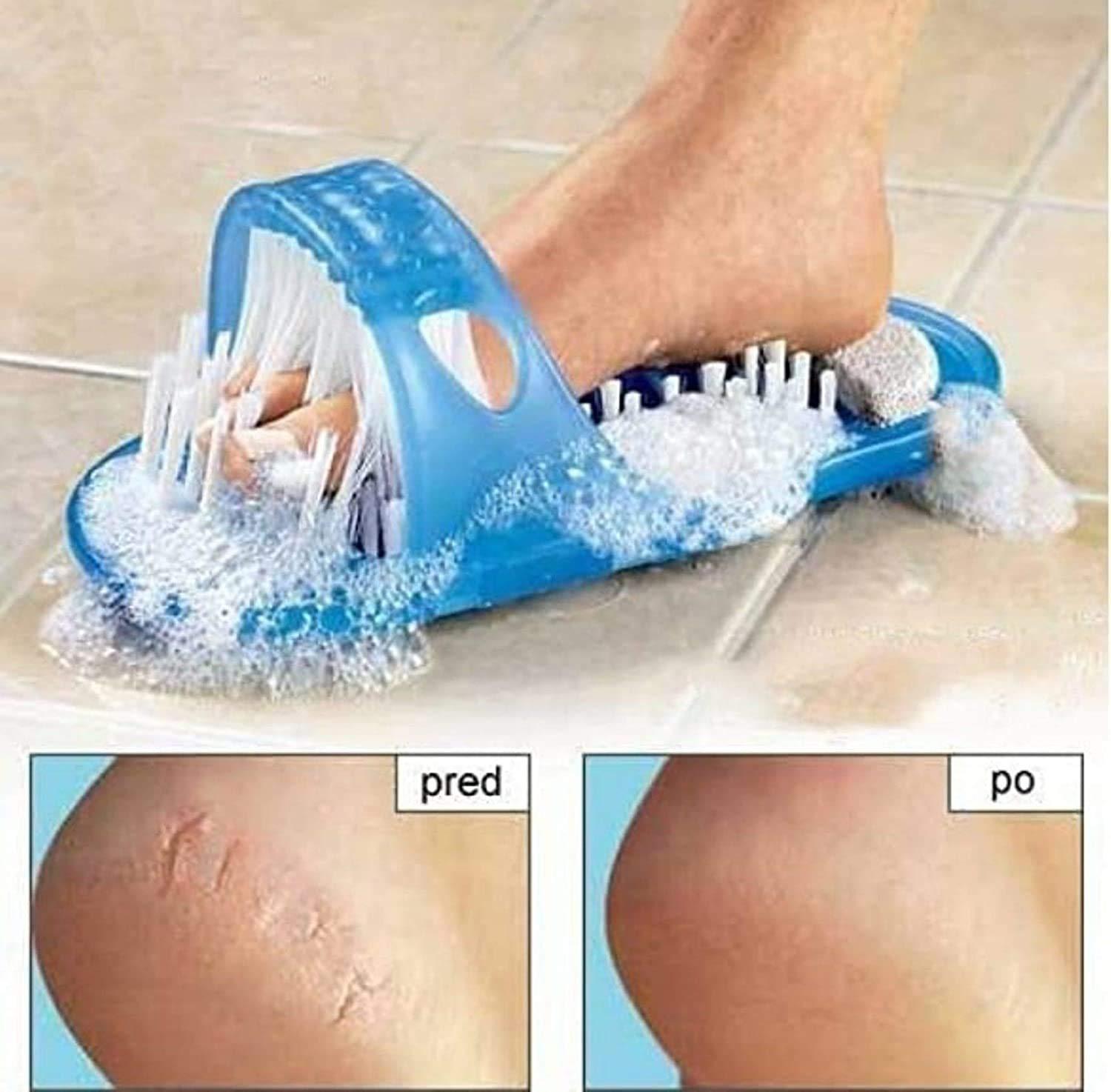 Big saving Big saving Waterproof Easy Foot Cleaner Shower Slipper Easy Feet Shower Foot Massager Scrubber for All Age groups foot cleaning brush foot cleaner slipper Easy Feet Foot Cleaner (Blue)
